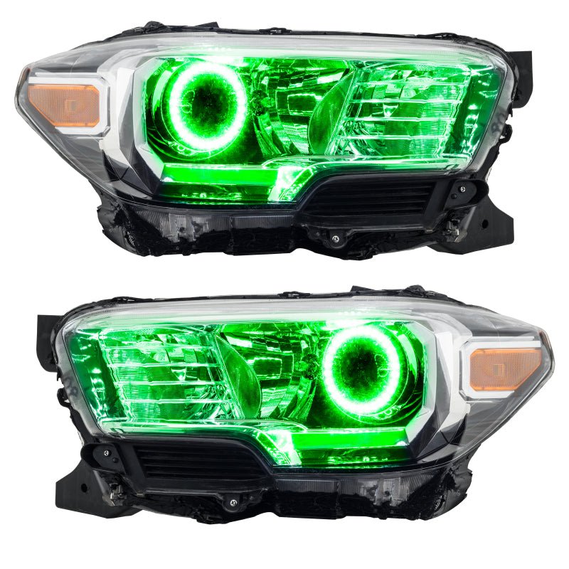 Oracle 16-18 Toyota Tacoma LED Headlight Halo Kit - Green - Image 2