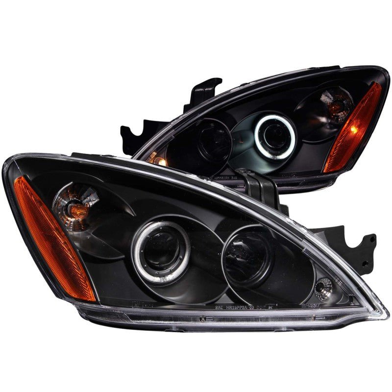 ANZO 2004-2007 Mitsubishi Lancer Projector Headlights w/ Halo Black (CCFL) - Image 2