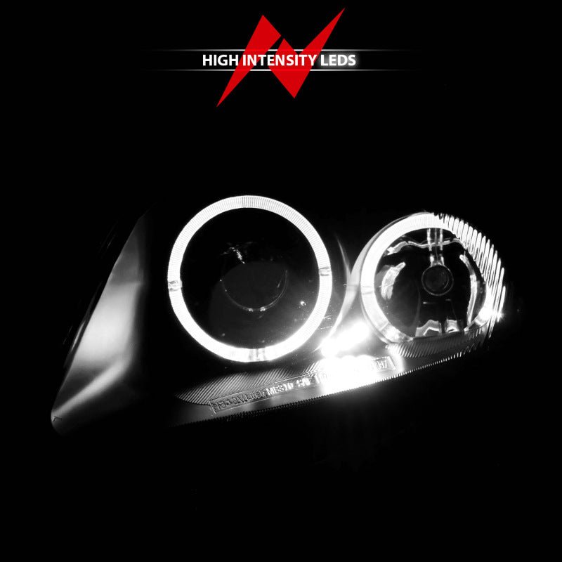 ANZO 2000-2005 Mitsubishi Eclipse Projector Headlights w/ Halo Black - Image 14