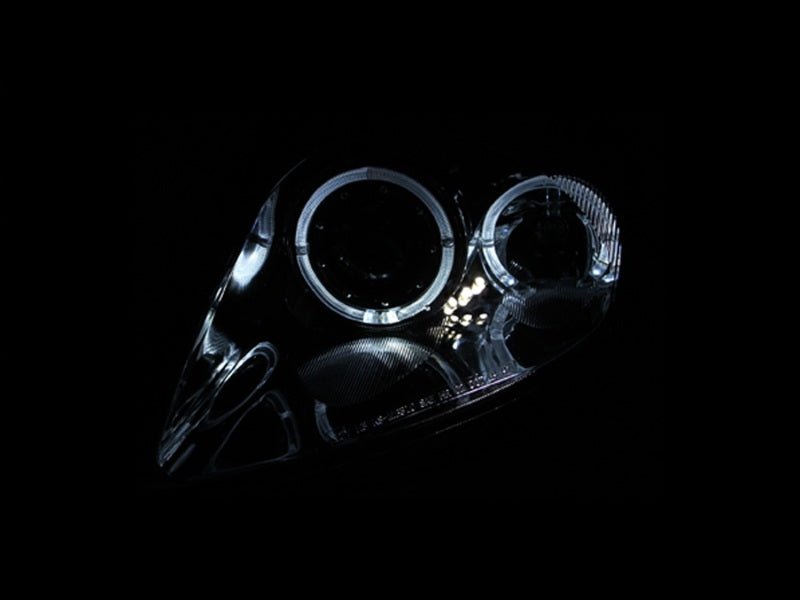 ANZO 2000-2005 Mitsubishi Eclipse Projector Headlights w/ Halo Black - Image 3