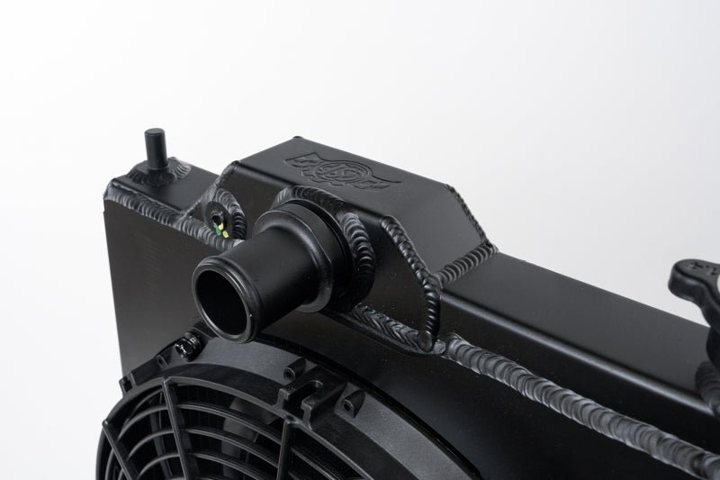 CSF 01-07 Mitsubishi Evo 7/8/9 Full-Slim Radiator w/12in Fan & Shroud/-16AN - Black - Image 4