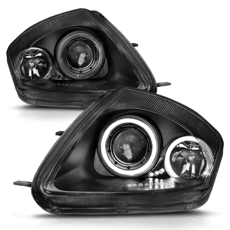 ANZO 2000-2005 Mitsubishi Eclipse Projector Headlights w/ Halo Black - Image 16