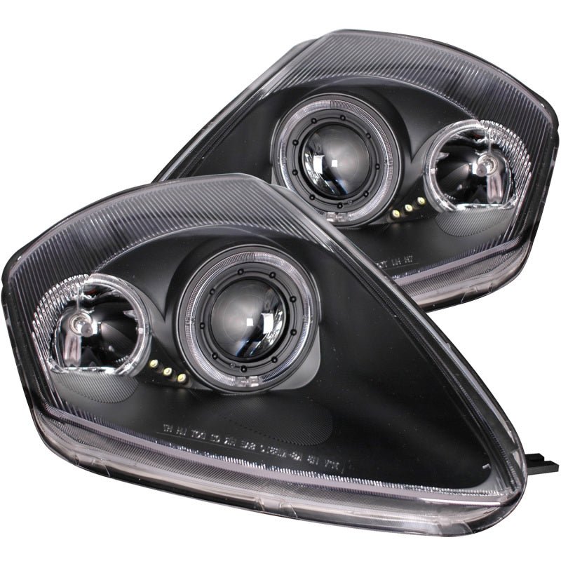 ANZO 2000-2005 Mitsubishi Eclipse Projector Headlights w/ Halo Black - Image 2